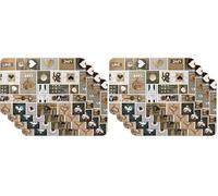 Vénilia Country Love Placemats for Dining Room Dining Table Mats Plate Coasters Placemats Wipe Clean Food Safe 45 x 30 cm Set of 4 (Pack of 2)