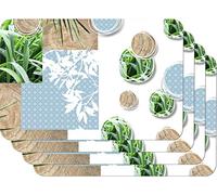 Venilia Fresh Nature Printed Placemat, 4 Pieces, 45 x 30 cm, Rectangular, 59106