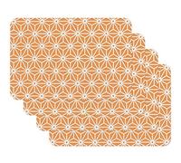 Venilia 59061 Vintage Kaleidoscope Pattern Dining Room Table Mats Plate Coasters Placemats Wipe Clean Food Safe 45 x 30 cm Set of 4, Osaka Orange, Motive
