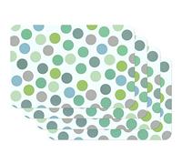 Venilia 59057 Confetti Mint Vintage Polka Dot Pattern Dining Table Mats Placemats Wipe Clean Food Safe 45 x 30 cm Set of 4, 4 STK