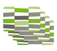 Venilia 59059 Black Jack Green Grey Vintage Stripes Placemat for Dining Room Table Plate Coasters Place Mats Wipe Clean Food Safe 45 x 30 cm Set of 4, 4 STK