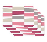 Venilia 59058 Black Jack Pink Grey Vintage Stripes Placemat for Dining Room Table Plate Coasters Place Mats Wipe Clean Food Safe 45 x 30 cm Set of 4, 4 STK