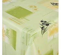 Venilia Tablecloth Olive Green Tablecloth Table Linen Oilcloth Easy Care Water-Repellent Round 140 cm PVC Polyester