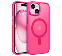VENINGO for iPhone 15 Case,Compatible with Mag Safe Matte Translucent Bumper Shockproof 360 Protective Magnetic Girls Women Men Case for iPhone 15,Hot Pink