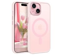 VENINGO for iPhone 15 Plus Case,Compatible with Mag Safe Matte Translucent Bumper Shockproof 360 Protective Magnetic Girls Women Men Case for iPhone 15 Plus,Light Pink