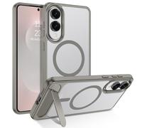 VENINGO for Samsung S25 Edge Case,Compatible with MagSafe Invisible Stand Matte Translucent Shockproof Military Grade Protection Magnetic Slim Case for Samsung S25 Edge,Titanium Gray