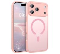 VENINGO Magnetic Case for iPhone 18/17 Pro, Magsafe Compatible, Pink | full camera protection, slim translucent matte finish, shockproof protective cover, Magsafe for iPhone 18/17 Pro