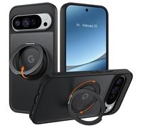 VENINGO Magnetic for Google Pixel 10/10 Pro Case,[14FT Military Grade Protection][Fit for MagSafe&Pixelsnap][360° Rotatable Ring Stand] Matte Translucent Slim Case for Google Pixel 10/10 Pro, Black