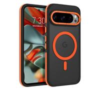 VENINGO Magnetic for Google Pixel 9/9 Pro Case,Upgraded[14FT Military Grade Protection][Fit for MagSafe] Slim Translucent Matte Shockproof Phone Case with Side Grippy Stripes, Orange