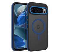 VENINGO Magnetic for Google Pixel 9/9 Pro Case,Upgraded[14FT Military Grade Protection][Fit for MagSafe] Slim Translucent Matte Shockproof Phone Case with Side Grippy Stripes, Blue