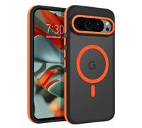VENINGO Magnetic for Google Pixel 9 Pro XL Case,Upgraded[14FT Military Grade Protection][Fit for MagSafe] Slim Translucent Matte Shockproof Phone Case with Side Grippy Stripes, Orange
