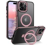 VENINGO Magnetic for iPhone 14 Pro Max Case, Compatible with MagSafe Kickstand Ring Holder Matte Translucent Shockproof Military Grade Protection Women Man Case,Pink