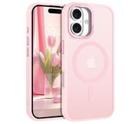 VENINGO Magnetic for iPhone 16 Case, Upgraded[14FT Military Grade Protection][Fit for MagSafe] Slim Translucent Matte Shockproof for iPhone 16 Case,Light Pink