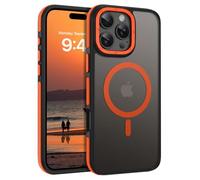 VENINGO Magnetic for iPhone 16 Pro Max Case,Upgraded[14FT Military Grade Protection][Fit for MagSafe]Slim Translucent Matte Shockproof Phone Case for iPhone 16 Pro Max with Side Grippy Stripes, Orange