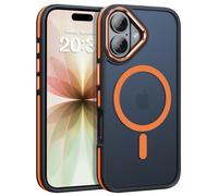 VENINGO Magnetic for iPhone 17 Case,Upgraded[14FT Military Grade Protection][Fit for MagSafe] Slim Translucent Matte Shockproof Phone Case for iPhone 17 with Side Grippy Stripes,Orange