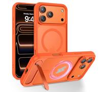 VENINGO Magnetic for iPhone 17 Pro Max Case,[14FT Military Grade Protection][Fit for MagSafe][Invisible Stand] Matte Translucent Slim Case for iPhone 17 Pro Max, Orange