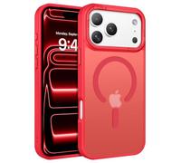 VENINGO Magnetic for iPhone 17 Pro Max Case, Upgraded[14FT Military Grade Protection][Fit for MagSafe] Slim Translucent Matte Shockproof for iPhone 17 Pro Max Case,Red