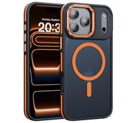 VENINGO Magnetic for iPhone 17 Pro Max Case,Upgraded[14FT Military Grade Protection][Fit for MagSafe]Slim Translucent Matte Shockproof Phone Case for iPhone 17 Pro Max with Side Grippy Stripes,Orange
