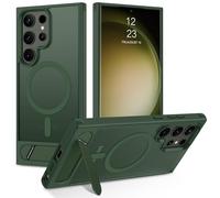 VENINGO Magnetic for Samsung S23 Ultra Case,[14FT Military Grade Protection][Fit for MagSafe][Invisible Stand] Matte Translucent Slim Case for Samsung S23 Ultra, Green