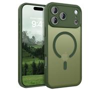 VENINGO Stronger Magnetic for iPhone 18/17 Pro Case, Upgraded [Full Camera Protection] [Fit for Magsafe] [Slim Translucent Matte] Shockproof Protective Phone Cover for iPhone 17 Pro, Green