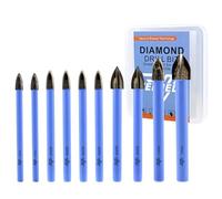 VENJELD Cemented Carbide Drill Bits Set - 5mm X 2, 6mm X 4, 8mm X 2, 10mm, 12mm 10Pcs Hard Alloy Drill Bit for Wood Plastic Masonry Ceramic Tile Concrete - Round Shank with Storage Case