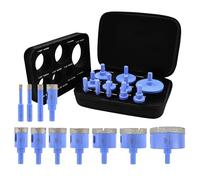 VENJELD Diamond Drill Bits Set 11Pcs - 6/8/10/20/25/28/32/35/45/50/65mm Triangle Shank Tile Hole Saw Kit for Porcelain Tile Ceramic Granite Marble Dekton