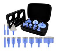 VENJELD Diamond Drill Bits Set 11Pcs - 6/8/10/20/25/28/32/35/45/65mm Triangle Shank Tile Hole Saw Kit, 50mm Beveling Chamfer Bit for Porcelain Tile Ceramic Granite Marble Dekton