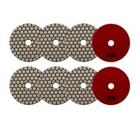 VENJELD Diamond Dry Polishing Pads 100mm 8pcs Polishing Kit Grit 400 for Granite Marble Artificial Stone Quartz for Angle Grinder