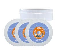 VENJELD Diamond Glass Cutting Disc - 3Pcs 75mm Diamond Saw Blade with 10mm Arbor for Glass Jade Crystal Wine Bottle Ceramic Tile Marble