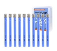 VENJELD Dry Diamond Drill Bits Set - 6mm 10Pcs Tile Hole Saw Kit for Ceramic Porcelain Tile Marble Granite - Round Shank with Storage Case