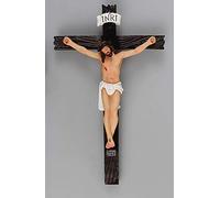Venker Florentine Resin Crucifix Cross with Corpus - 12" Hanging Wall Art for Living Room