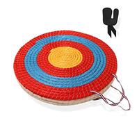 Venmark 50 cm Straw Archery Target - Traditional 3 Layer Handmade Archery Target for Bow and Arrow - Complete with Finger Tab