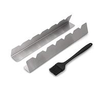 Venmark Shish Kebab Rack - Stainless Steel Elevated Holder for 6 Skewers - Prevents Skewers from Burning and Sticking to the Grill - Complete with Silicone Basting Brush