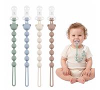 Venmiiro Silicone Dummy Clip BPA Free Pacifiers Clips for Baby 4 Pack | Universal Dummy Clips Holder for Boys and Girls, Fits Most Soothers, Pacifiers, Teethers and Teething Toys