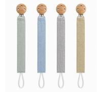 Venmiiro Silicone Dummy Clip BPA Free Pacifiers Clips for Baby 4 Pack | Universal Dummy Clips Holder for Boys and Girls, Fits Most Soothers, Pacifiers, Teethers and Teething Toys