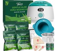 VENNCO Waxing Kit for Women Men - Premium Digital Wax Melt Warmer Kit for Sensitive Skin Coarse Hair Removal - 14oz Hard Wax Beads & Silicone Liner - for Bikini Brazilian Body Face Leg - Home Wax Kit