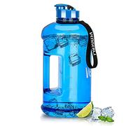 VENNERLI Half Gallon Water Bottle 100% Leak proof BPA Free 2.2L Reusable Durable big Water Gym Jug with Handle Flip Cap for Camping Sports Workouts Hiking Outdoors 2.2Litre (Blue)