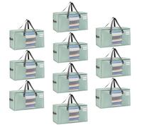 VENO 10 Pack Extra Large Moving Bags,Clothes Storage Bags for Blankets Bedding,Moving House Essentials,Waterproof Underbed Storage Packing Boxes,Laundry Bags Organiser (Light Green, 10 Pack)