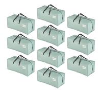 VENO 10 Pack Heavy-Duty Extra Large Moving Bags W/Backpack Straps, Moving House Essentials, Clothes Storage, Packing, Laundry Bags, Reusable and Sustainable (Light Green Matte, 10 Pack)