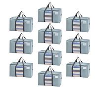 VENO 10 Pack Heavy Duty Moving Bags for Clothes,Extra Large Moving House Essentials,Underbed Storage Packing Boxes for Duvet,Waterproof Laundry Bags Organiser (Light Blue,10 Pack)