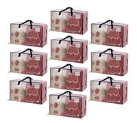 VENO 10 Pack Moving Bags and Large Christmas Decoration Storage Bins with lids. Alternative to Moving Boxes, Packing Supplies for College. Heavy Duty Totes (Clear, 10 Pack)