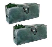 VENO 2 Pack Christmas Tree Storage Bag - Fits 2.8 M Artificial Trees - Plastic, Waterproof Christmas Tree Bag - Strong, Durable Handles - Labeling Card Slot - Clear