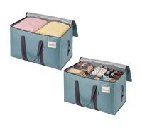 VENO 2 Pack Extra Large Moving Bags with Zippers & Carrying Handles, Heavy-Duty Storage Tote Moving Boxes for Space Saving (Light Blue-2 Pack)