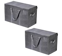 VENO 2 Pack Extra Large Moving Storage Bags with Zips, Heavy-Duty Organizer Tote, Moving Box Alternative, Packing Supplies, Clothes Storage Bin, Tag Pocket for Label, Water-Resistant (Gray, 2 Pack)