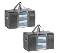 VENO 2 Pack Heavy Duty Moving Bags for Clothes,Extra Large Moving House Essentials,Underbed Storage Packing Boxes for Duvet,Waterproof Laundry Bags Organiser (Gray, 2 Pack)
