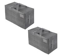 VENO 2 Pack Heavy-Duty Oversize Large Storage Bag Organizer with Zips and Tag Pocket for Moving, Clothes Storage, Laundry Bag, House Essentials, Sustainable, Water-Resistant (Dark Gray, 2 Pack)