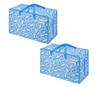VENO 2 Pack Heavy-Duty Oversize Large Storage Bag with Zips for Moving, Clothes Storage, Laundry Bag, Packing, House Solutions, Water-Resistant (Spring Breeze, 2 Pack)