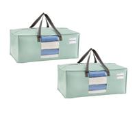 VENO 2 Pack Moving Bags Extra Large Storage Bags for College Move-In, Heavy-Duty Storage Totes, Packing Boxes, and Wardrobe Moving Supplies - Durable Laundry Bags for Clothes (Light Green, 2 Pack)