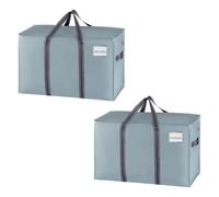 VENO 2 Pack Moving Bags, Moving Supplies, College Packing Storage Boxes with Lids Alternative, Heavy Duty Totes, Extra Large, Sturdy Handles, Zipper, for Packaging (Light Blue Matte, 2 Pack)