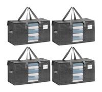 VENO 4 Pack Extra Large Moving Bags,Clothes Storage Bags for Blankets Bedding,Moving House Essentials,Waterproof Underbed Storage Packing Boxes,Laundry Bags Organiser(Gray,4 Pack)